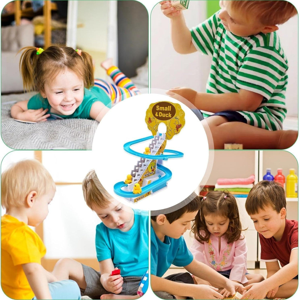 Fun Duck Slide Toy Set with Lights and Music