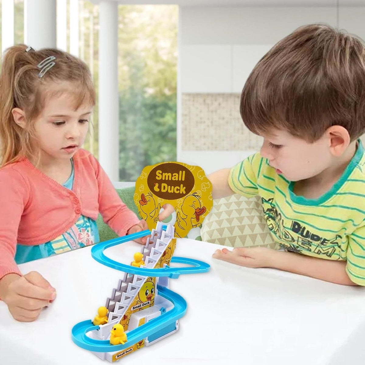 Fun Duck Slide Toy Set with Lights and Music