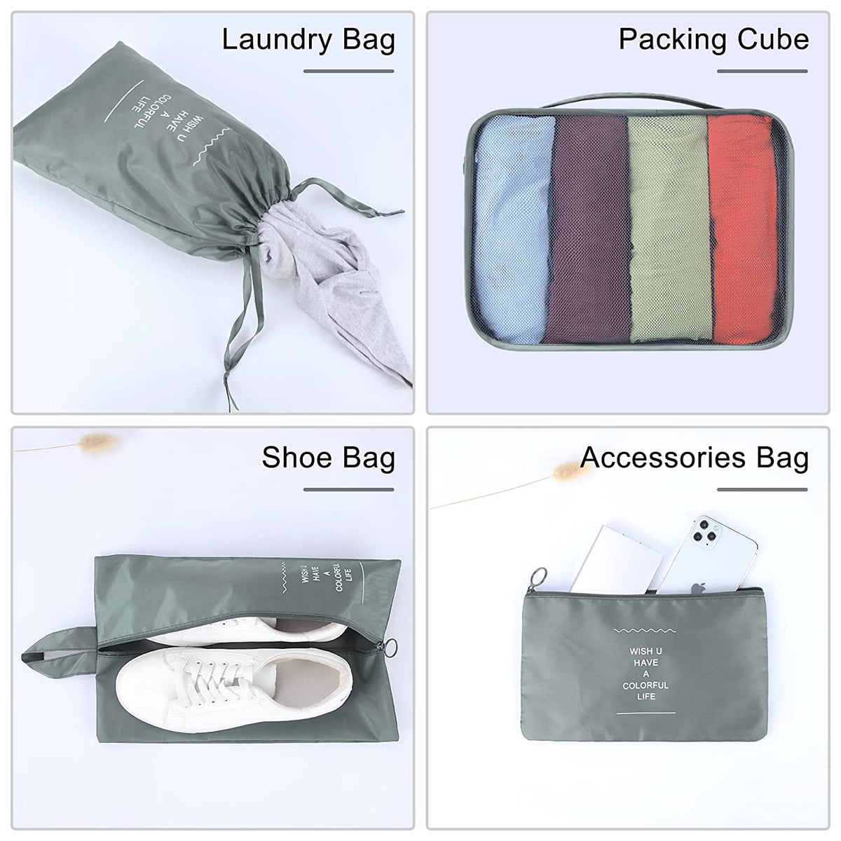 7 in 1 Foldable Travel Organizer Set